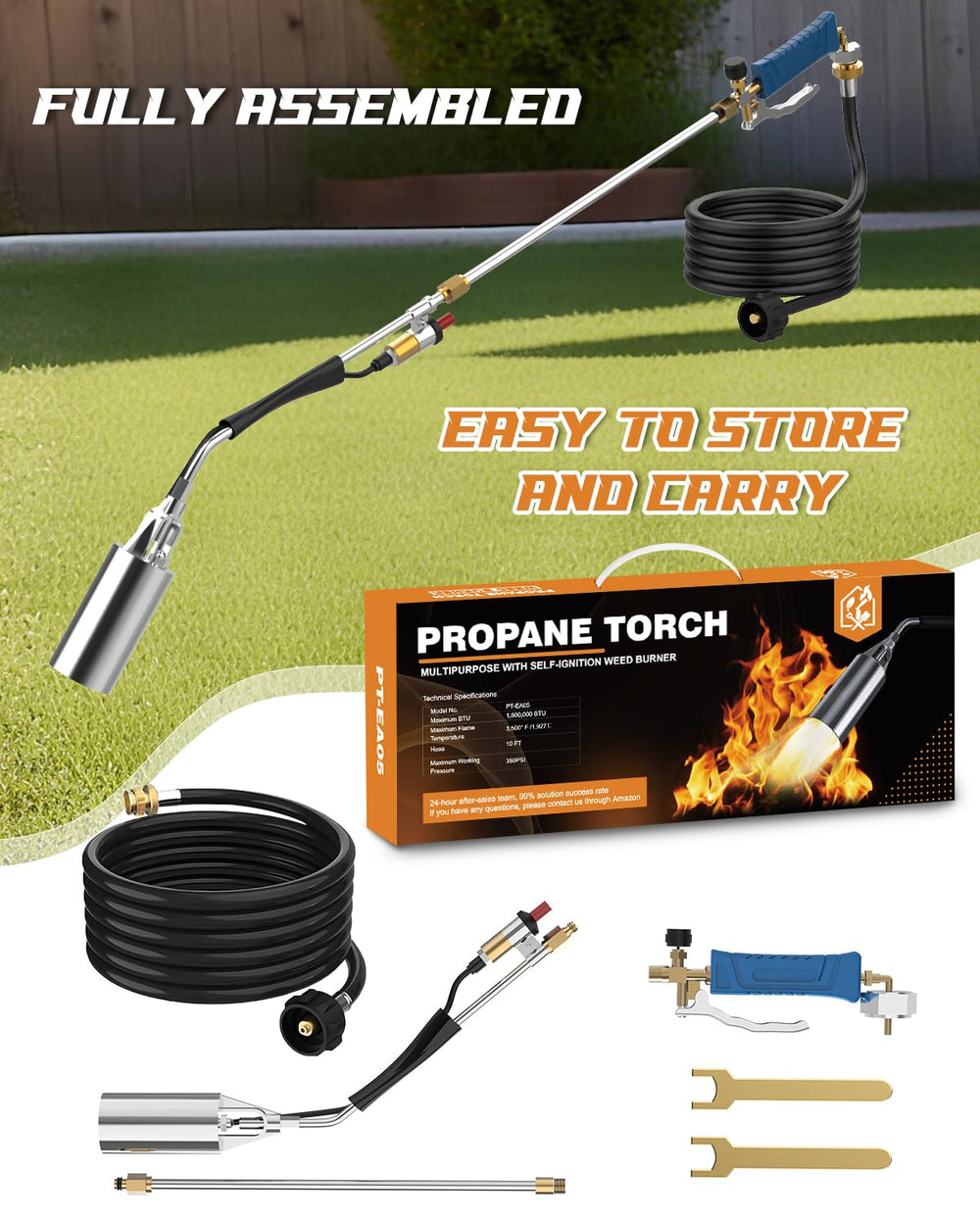 Clozpleax Propane Torch Weed Burner ready for BBQ use