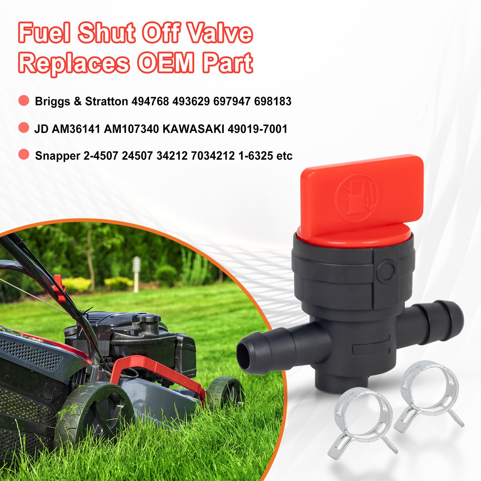 CLSR2U Fuel Shut Off Valve installed on lawn mower