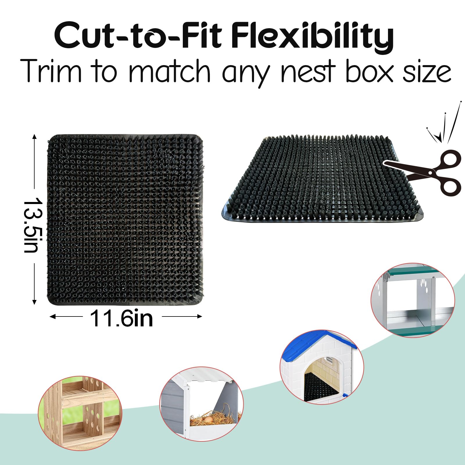 CLUCKHUB nesting pads cut to fit in a chicken coop