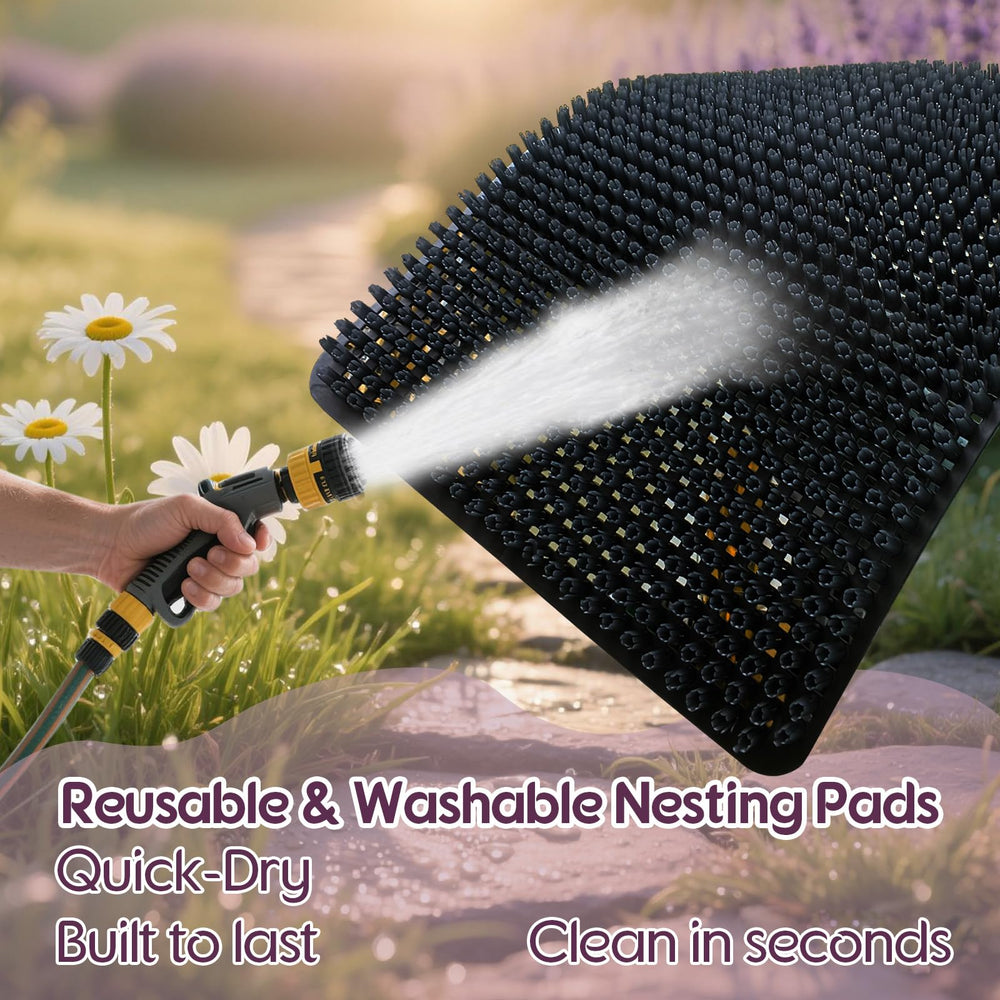 CLUCKHUB nesting pads showing open-grid surface design