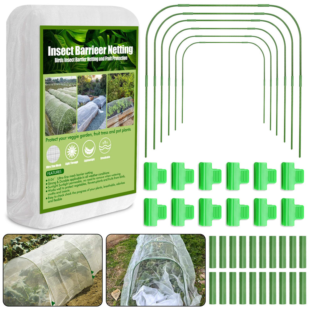 Cludoo Garden Mesh Netting Kit with netting and hoops
