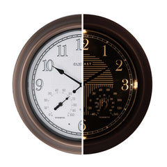 CLXEAST 18-inch outdoor atomic clock with bronze finish front view