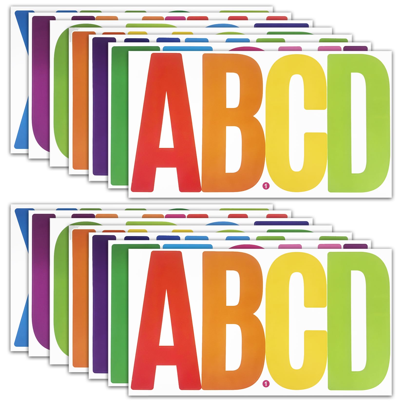 CMBBZZY 6 Inch Letter Stickers, multi-colour letters on a sheet