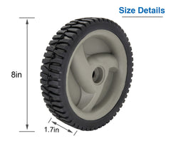 CMOOD 8 inch lawn mower wheel side view with 53 teeth