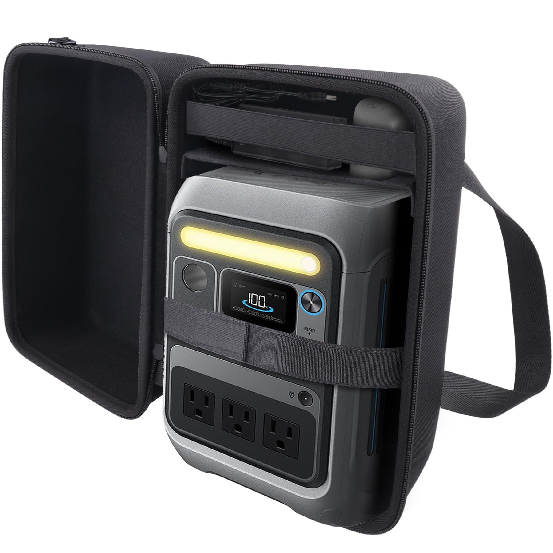 co2CREA hard travel case side view with strong zipper