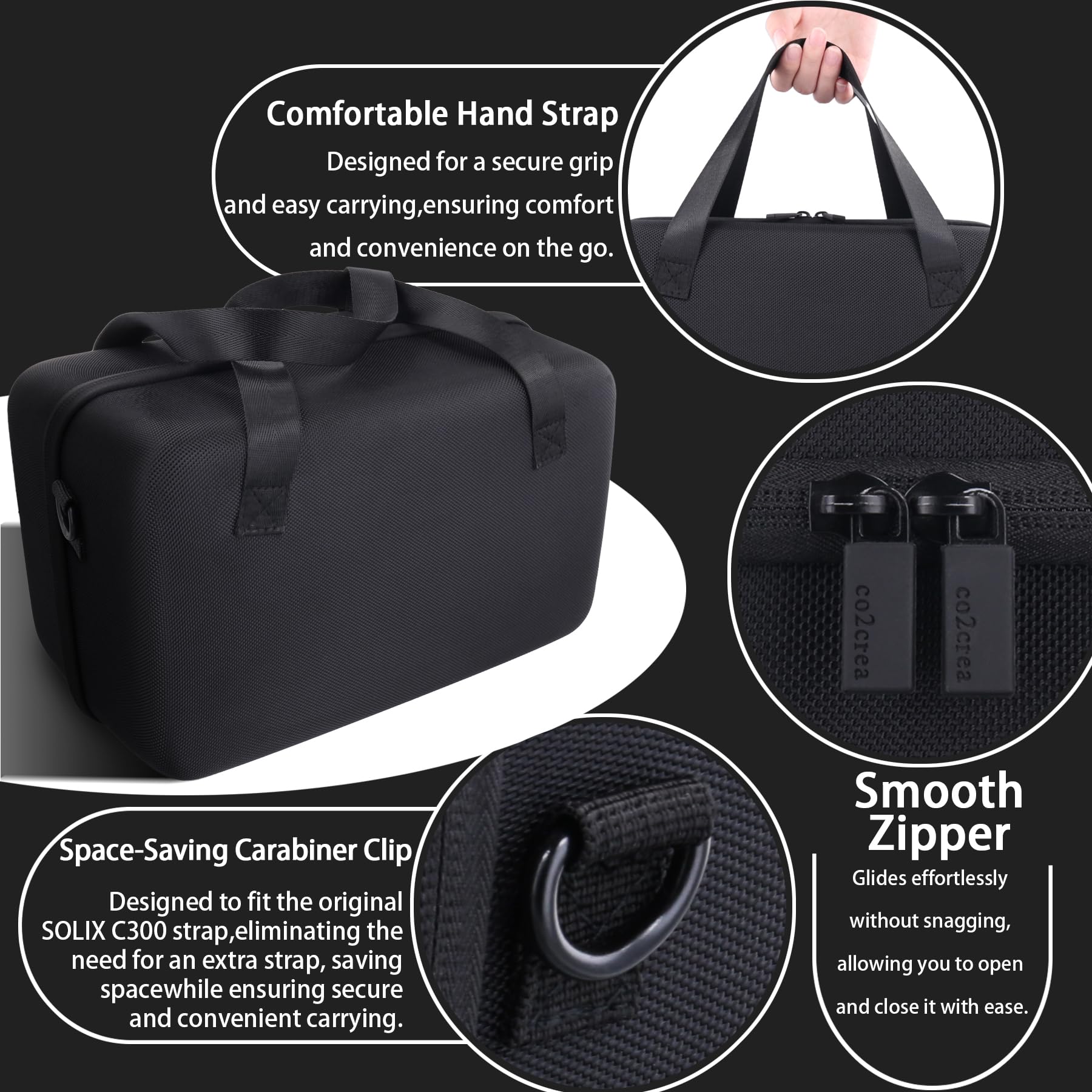 co2CREA travel case showing protective lining