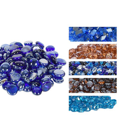 Cobalt Blue Fire Glass Beads in fire pit