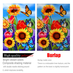 COCJCJ Large Garden Flag displayed on a flagpole in a garden