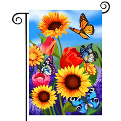 COCJCJ sunflower garden flag front view, 12x18 inches