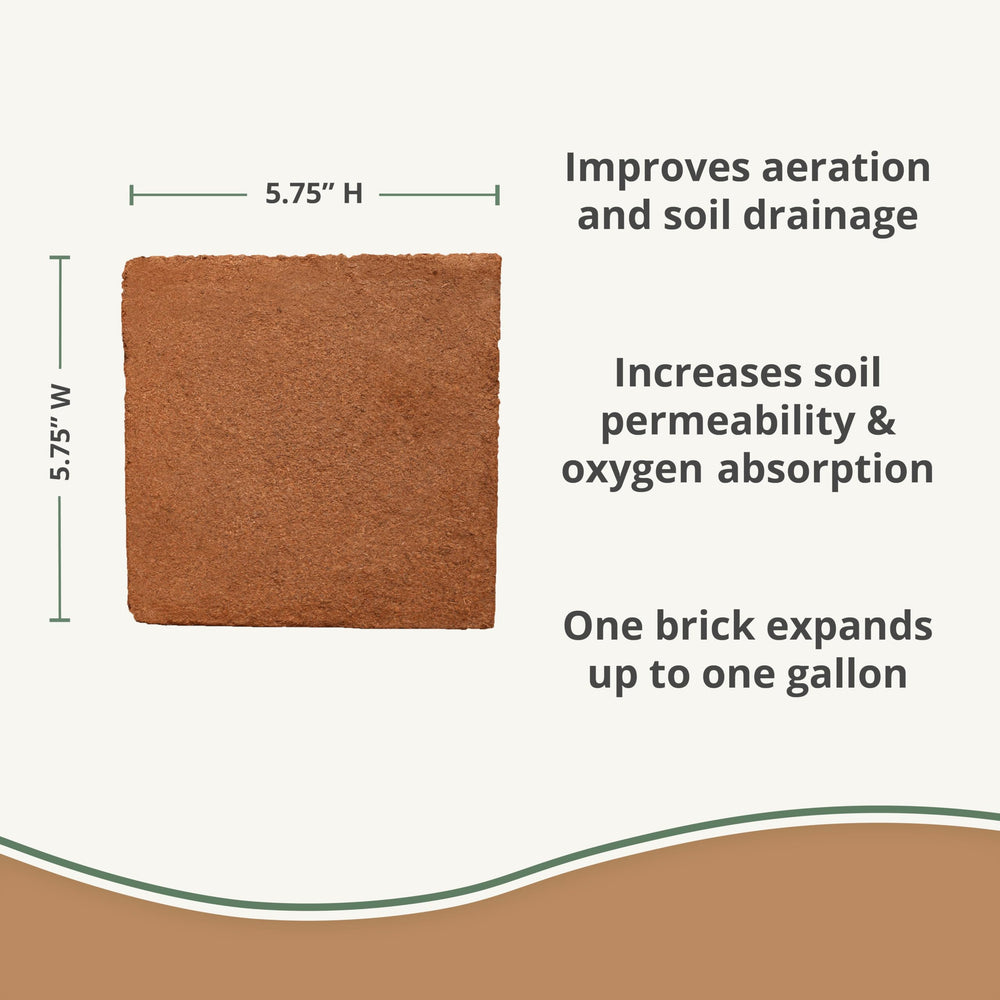 Coco Bliss Coco Coir brick in a gardening pot with soil