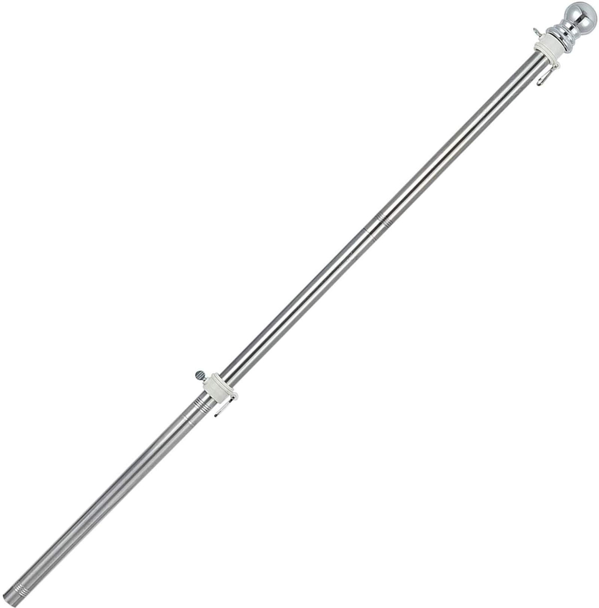 COCONUT 5FT Stainless Steel Flag Pole with spinning rings