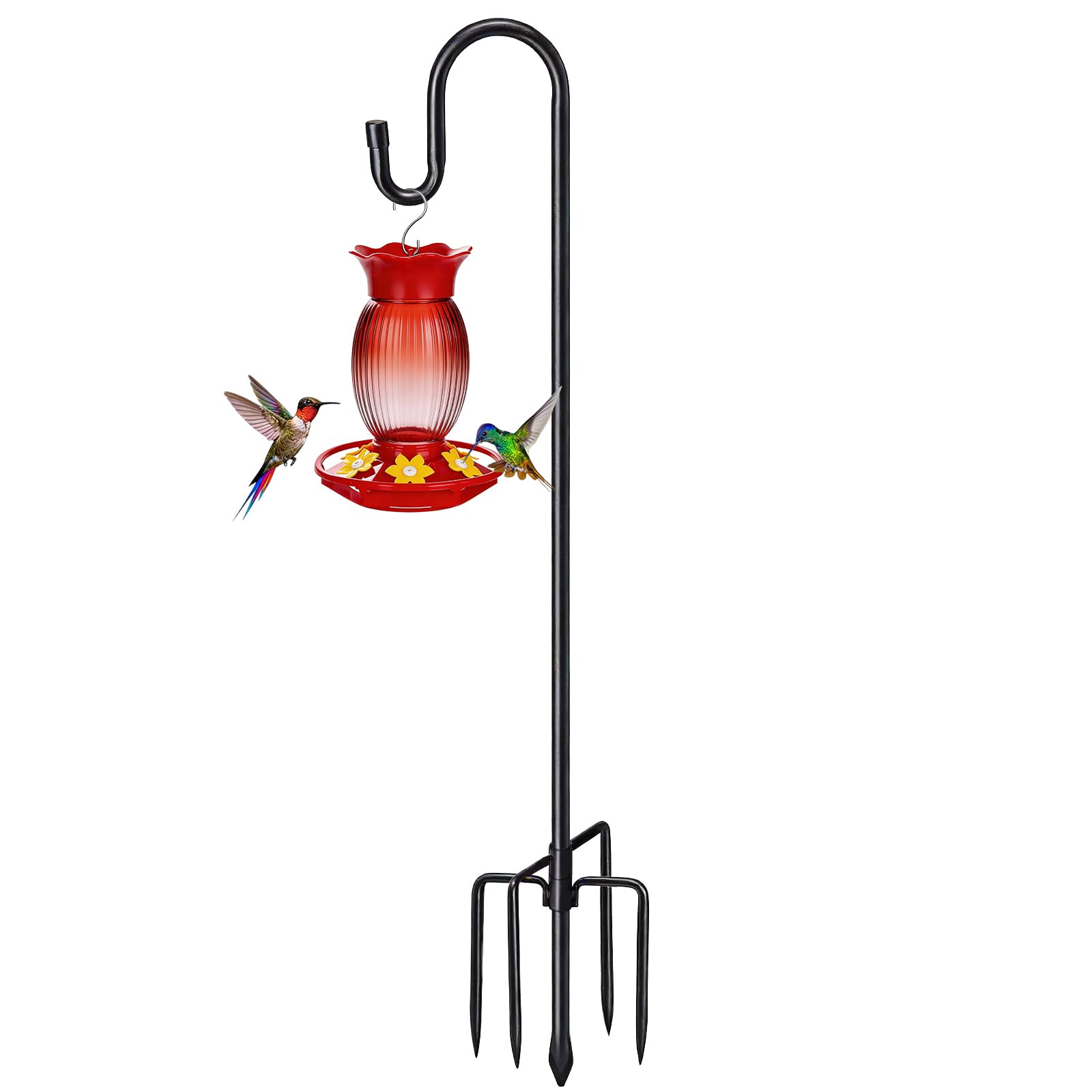 COCONUT 62-inch shepherd's hook front view with black finish