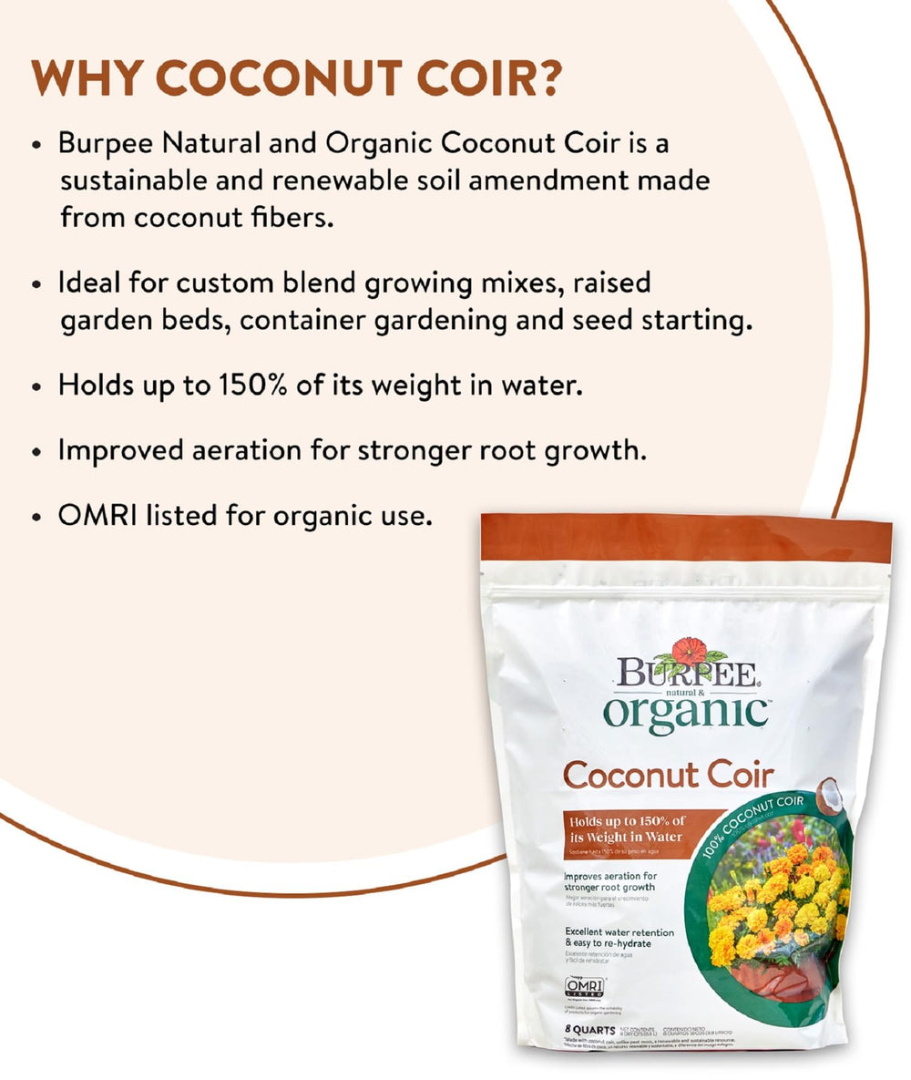 Coconut Coir in a gardening container with plants