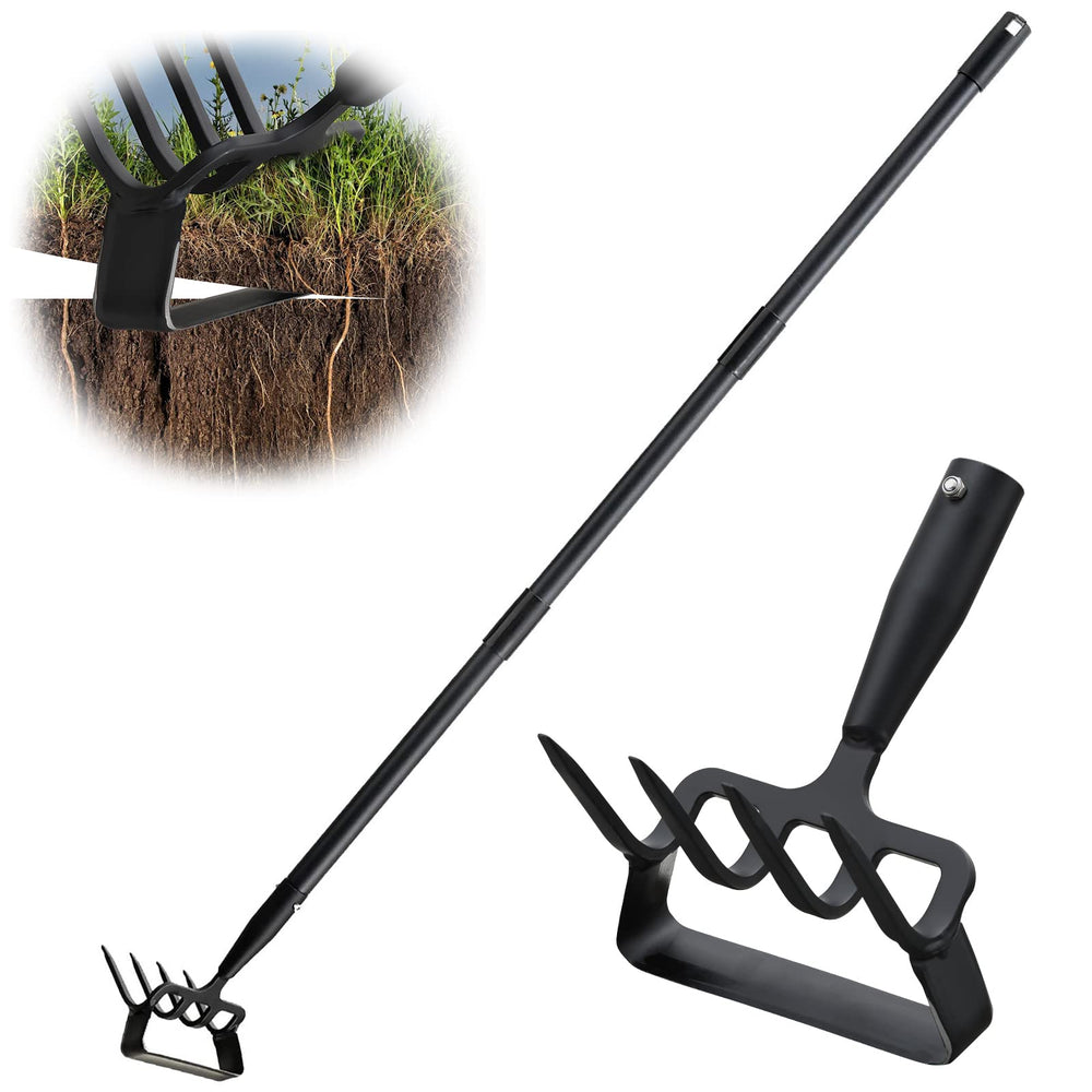 COCONUT Garden Hoe 73 inch front view with metal blade