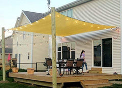 COCONUT Rectangle Sun Shade Sail Canopy 6' x 8' in sand colour front view