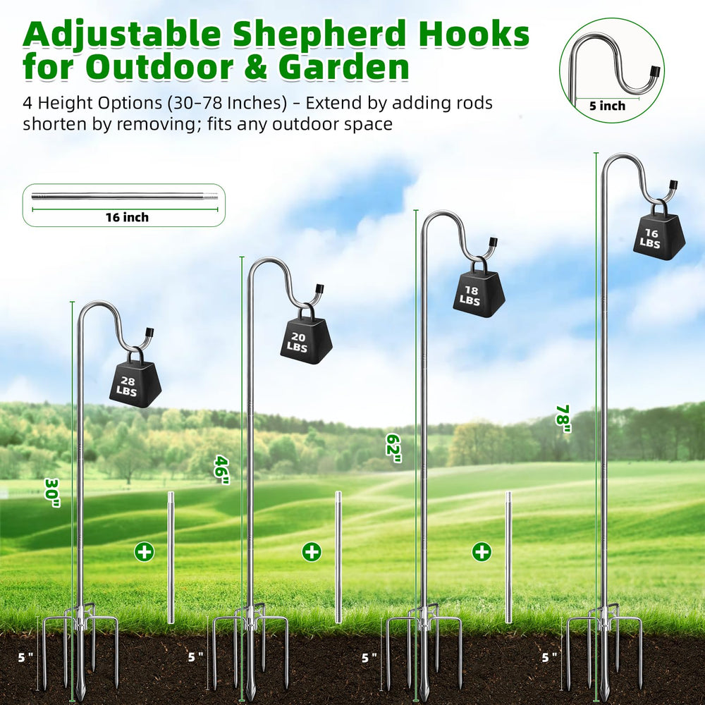 COCONUT shepherd's hook displaying lanterns