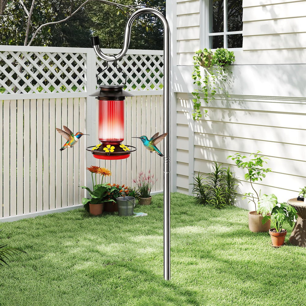COCONUT shepherd's hook with bird feeder
