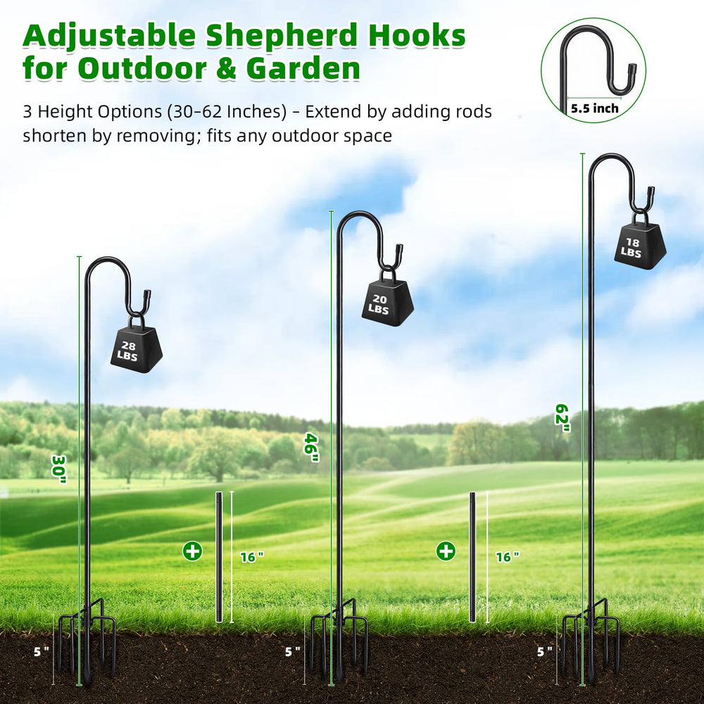 COCONUT shepherd's hook with wind chimes hanging