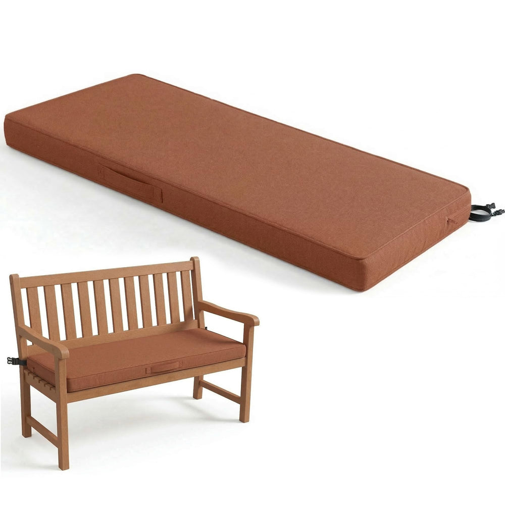 Codi Outdoor Bench Cushion 42x18'' Spice front view