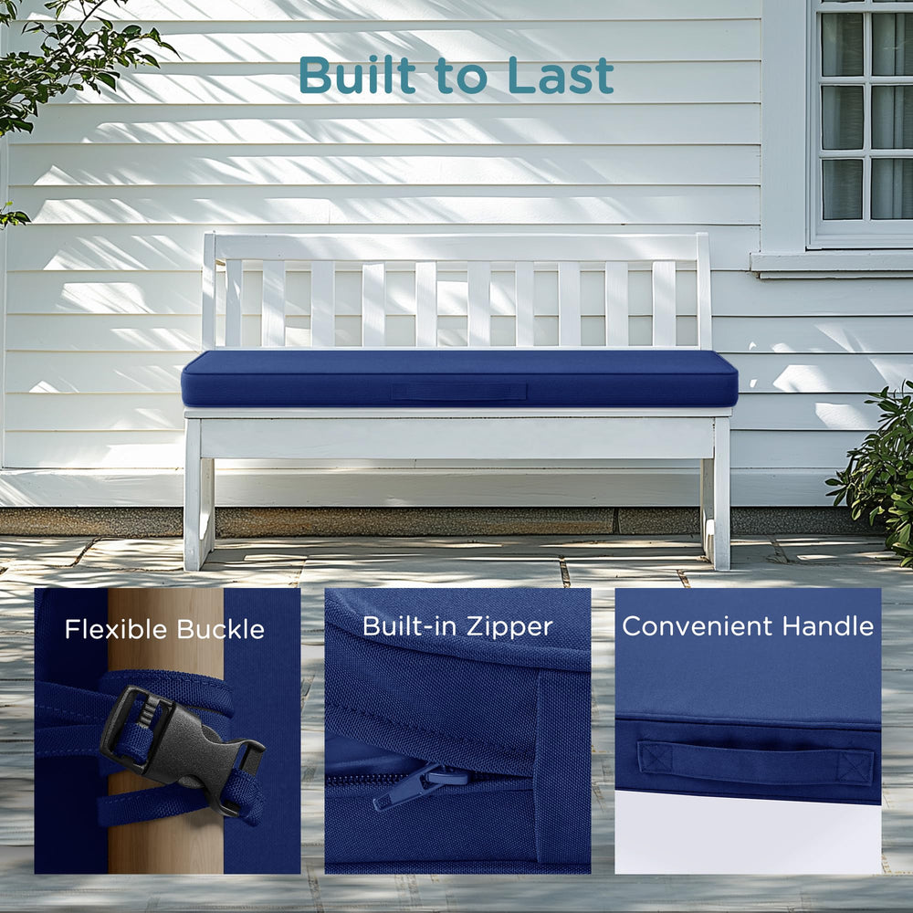Codi Outdoor Bench Cushion Navy close-up of fabric
