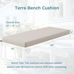 Codi Outdoor Bench Cushion on patio furniture