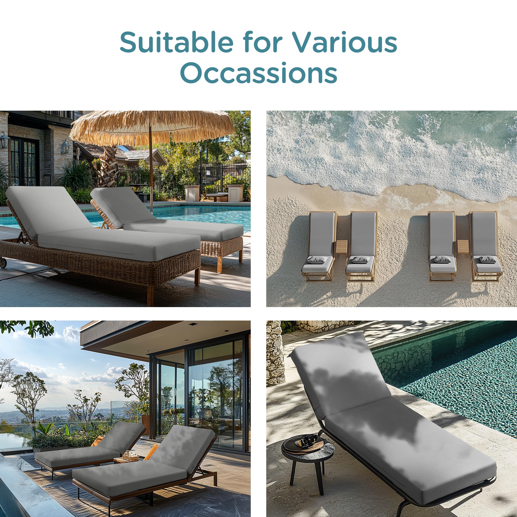 Codi outdoor chaise lounge cushion dimensions on measuring tape