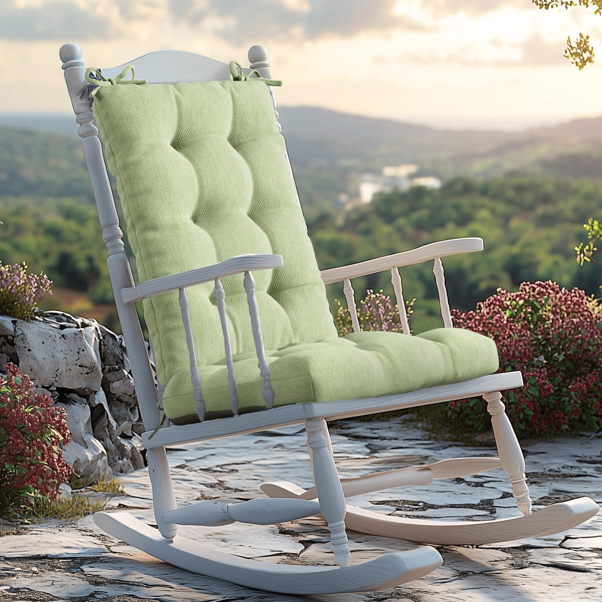Codi Rocking Chair Cushion set in sage color, front view