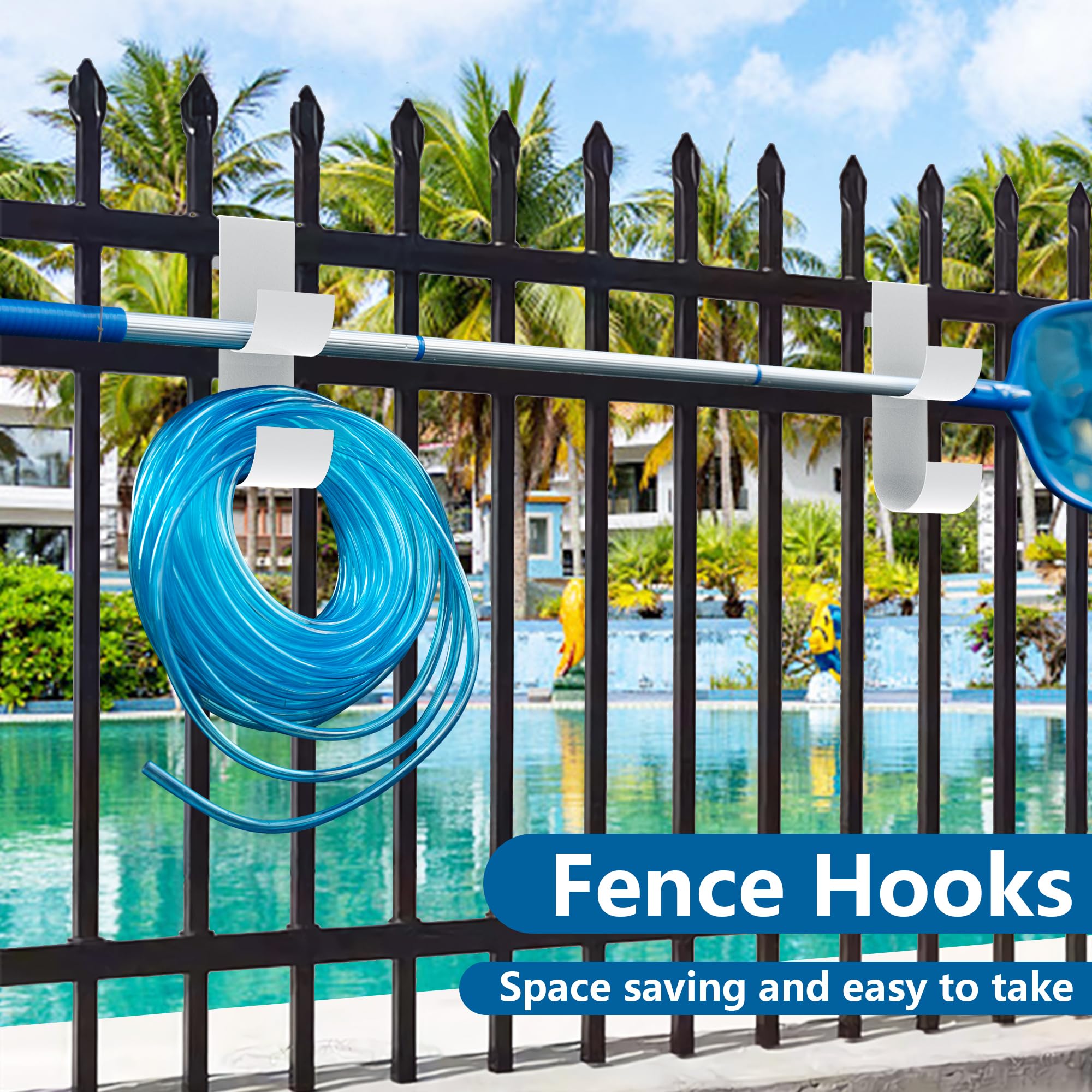 codree Pool Fence Hooks side view showing metal construction