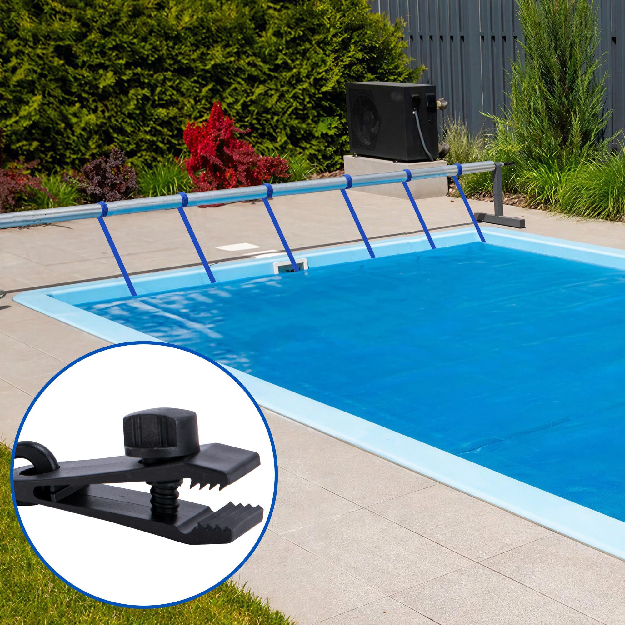 codree solar cover attachment kit laid out on a surface