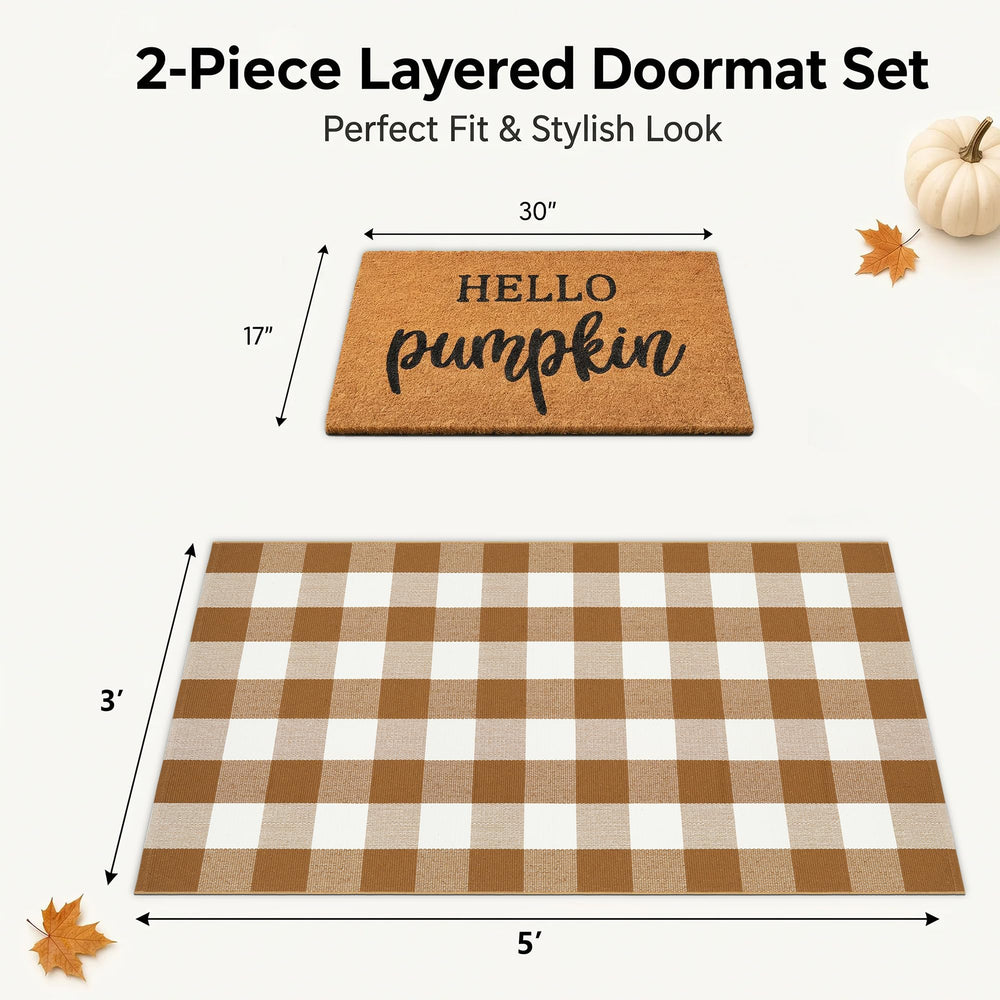 Coffee and white plaid rug from Homydecor