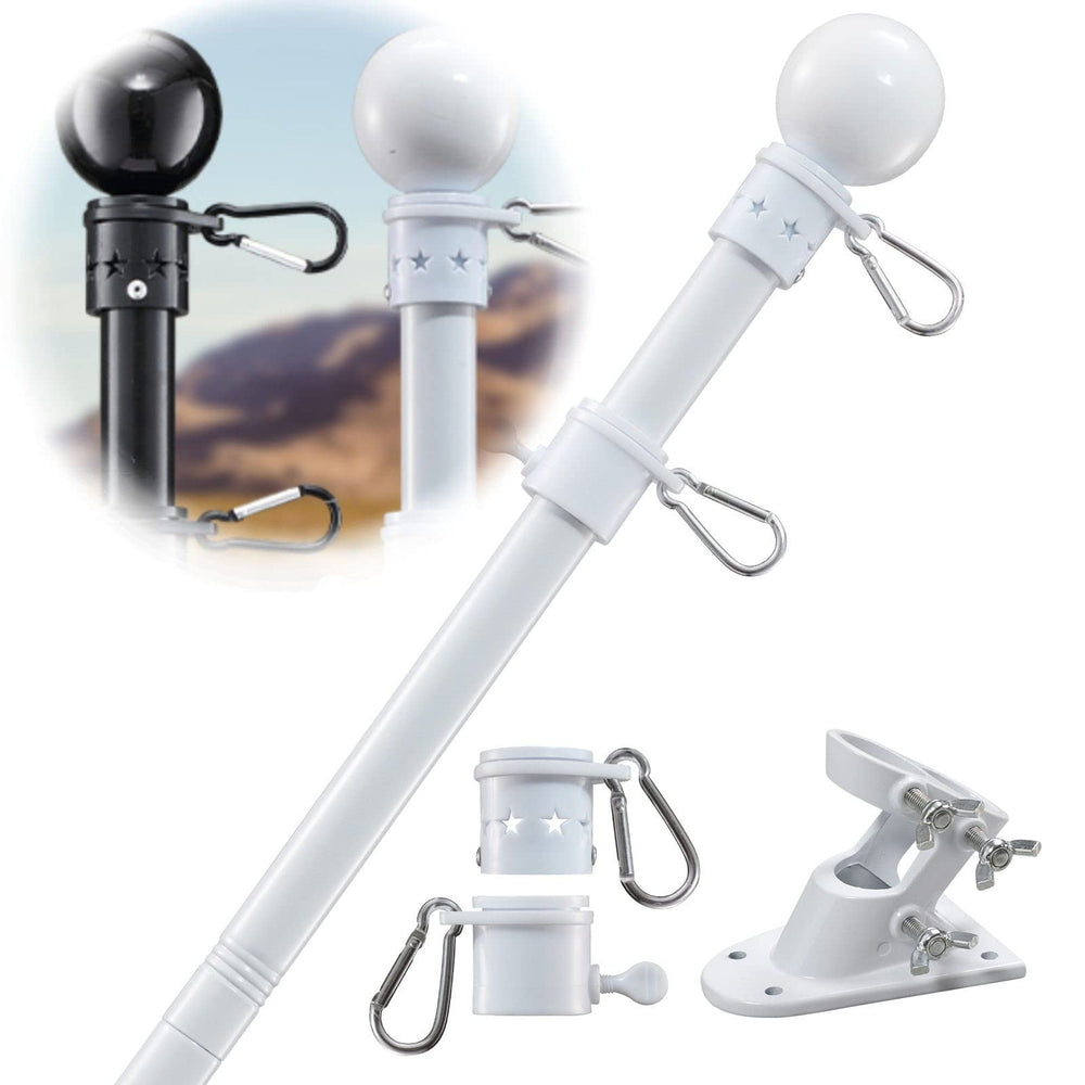 cogardenshower 5ft heavy duty metal flag pole front view