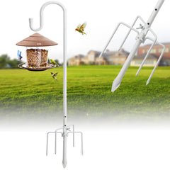 cogardenshower Bird Feeder Pole 78 inch matte white front view