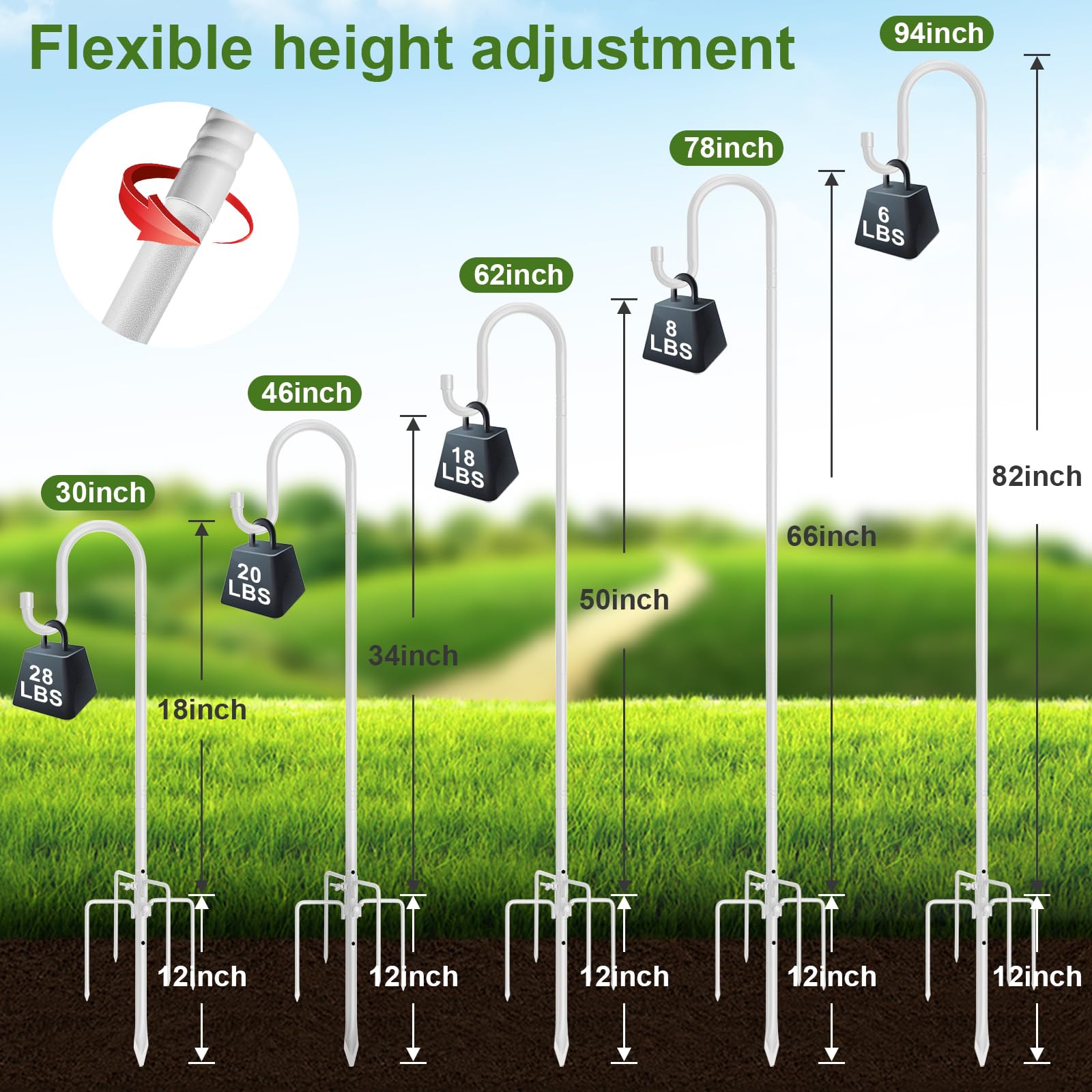 cogardenshower Bird Feeder Pole in outdoor garden setting