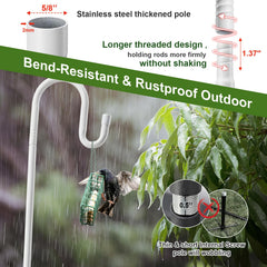 cogardenshower Bird Feeder Pole with windproof hooks