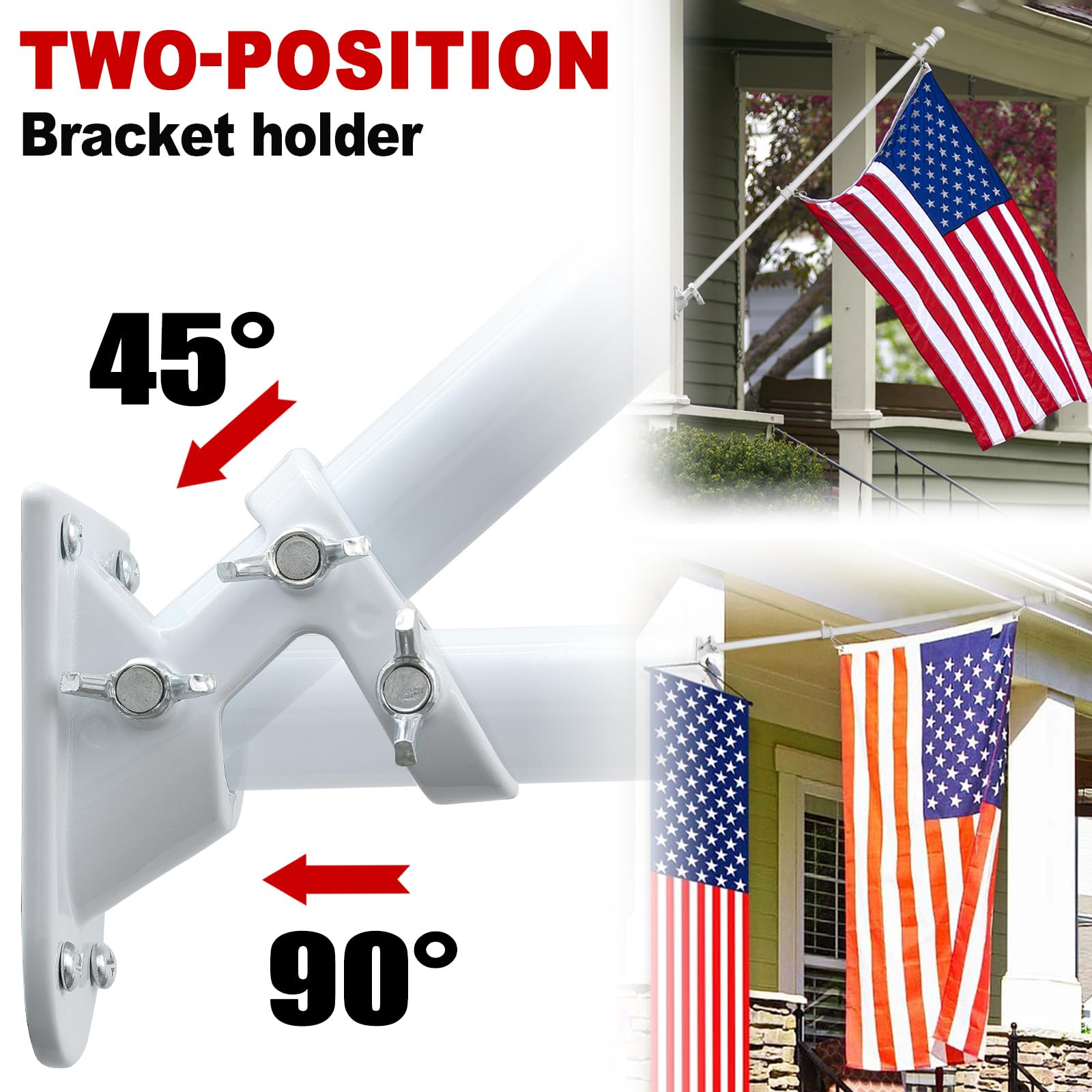 cogardenshower flagpole holder mounted on porch