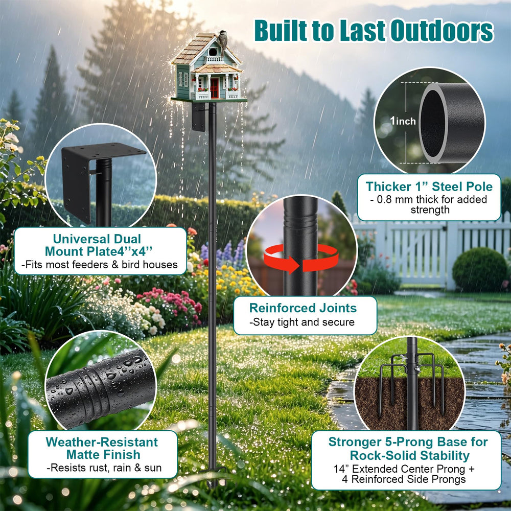 cogardenshower Heavy Duty Bird Feeder Pole in garden setting