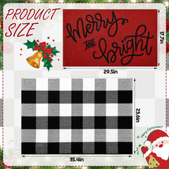 Coir welcome mat with Merry Bright print, 17.7 x 29.5 inches