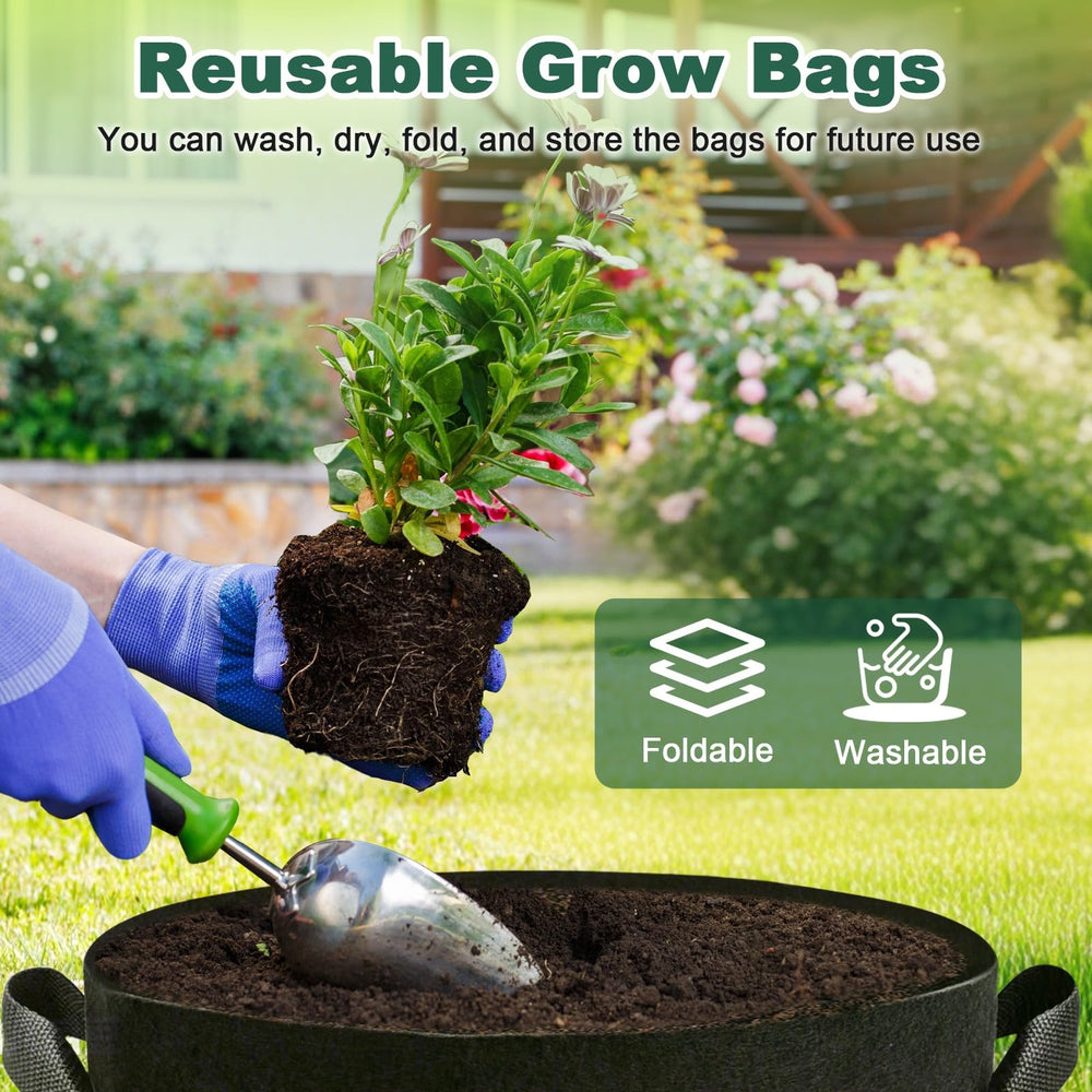 COKIELE Grow Bag dimensions on a measuring tape
