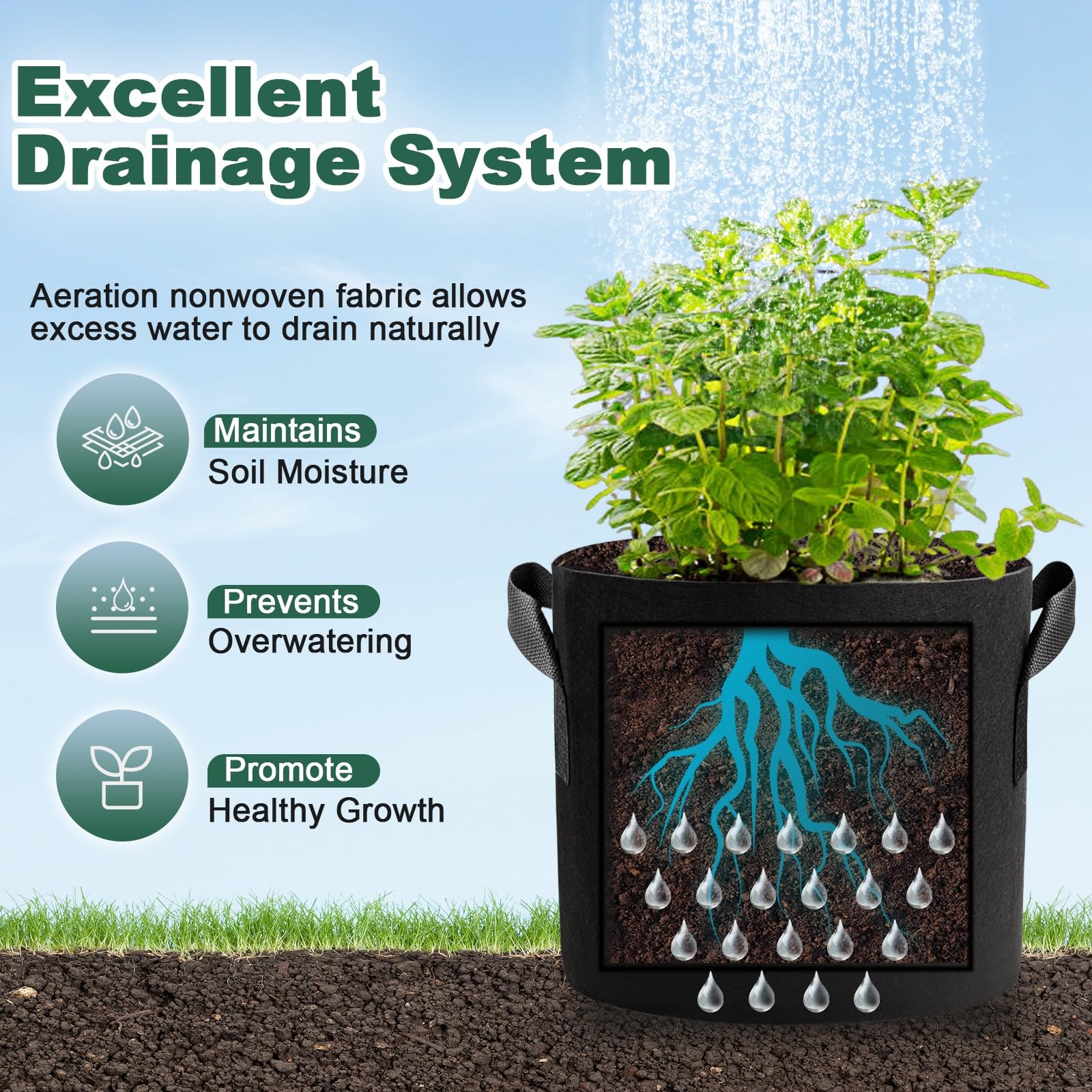 COKIELE Grow Bag with tomatoes growing inside