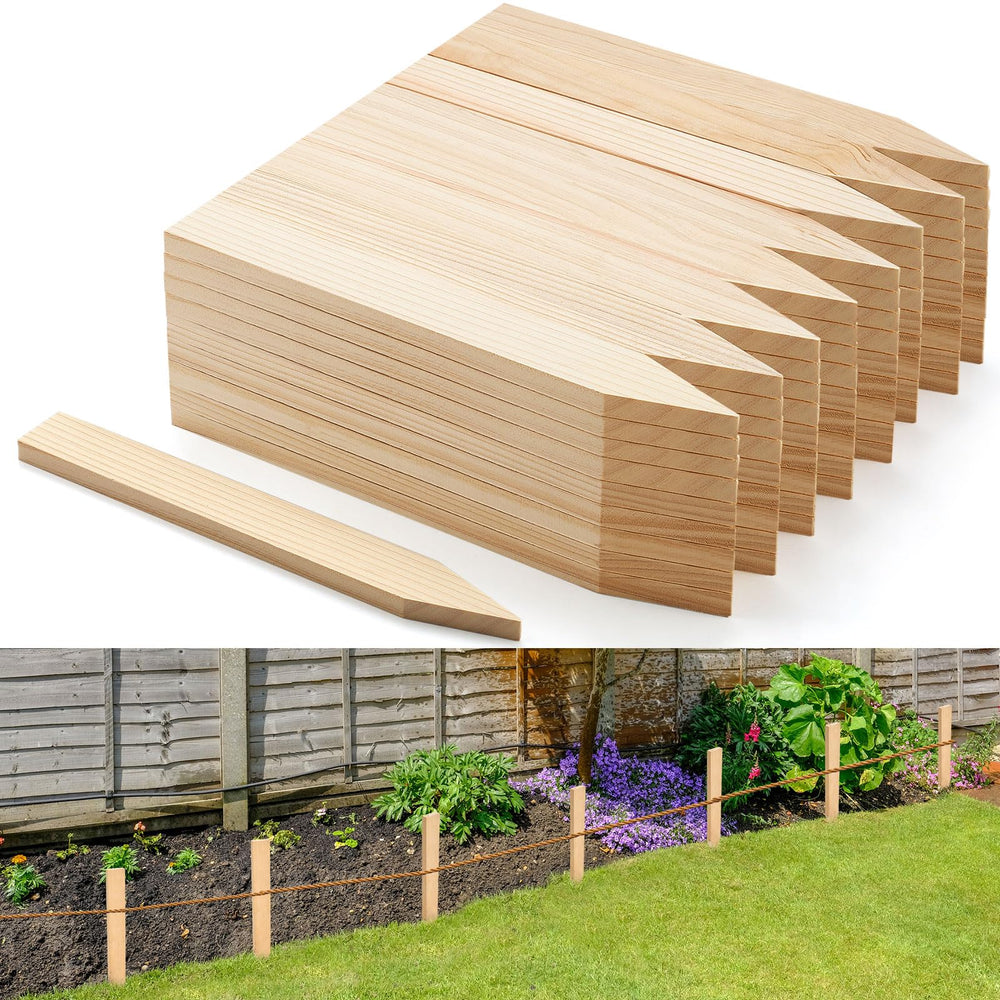 Colingmill 12-inch wooden garden stakes pack of 48