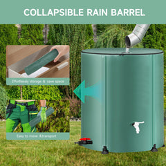 Collapsible rain barrel 105 gallons in storage position
