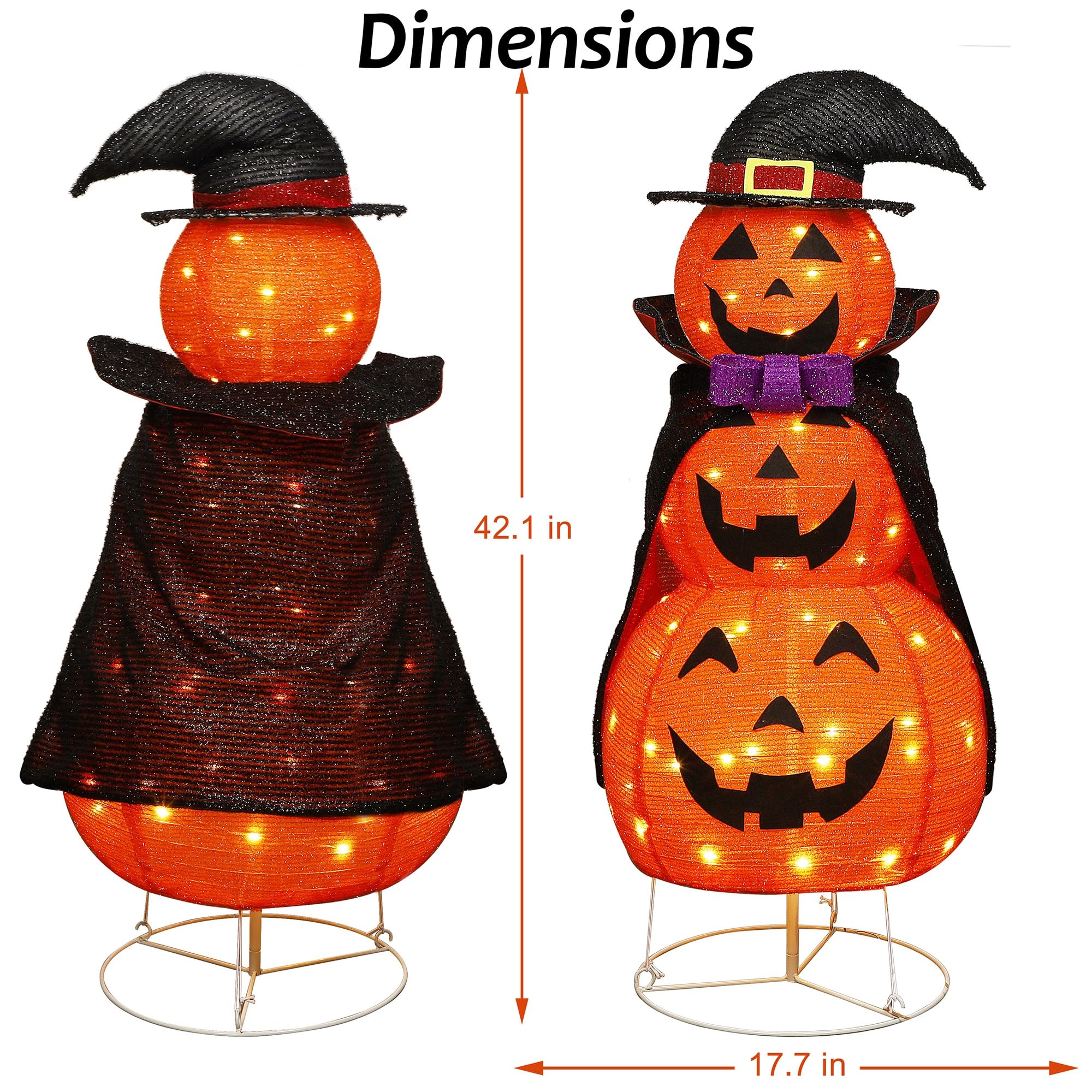 Collapsible stacked pumpkin with vampire cloak and bow tie