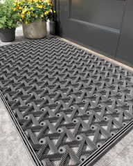 Color&Geometry 24"x36" grey door mat front view