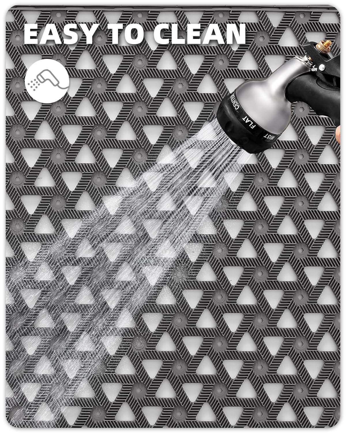 Color&Geometry Door Mat back view with non-slip rubber backing