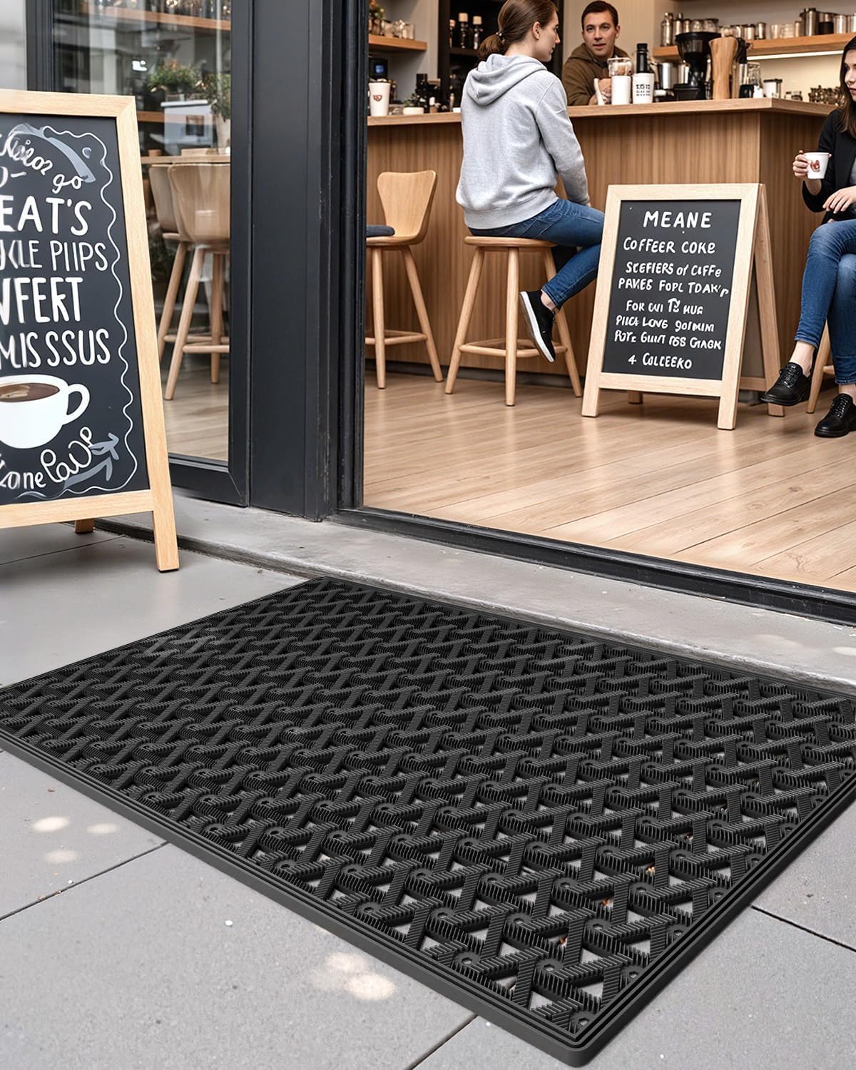 Color&Geometry door mat displayed in packaging