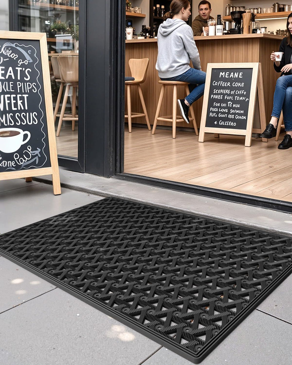 Color&Geometry door mat displayed in packaging
