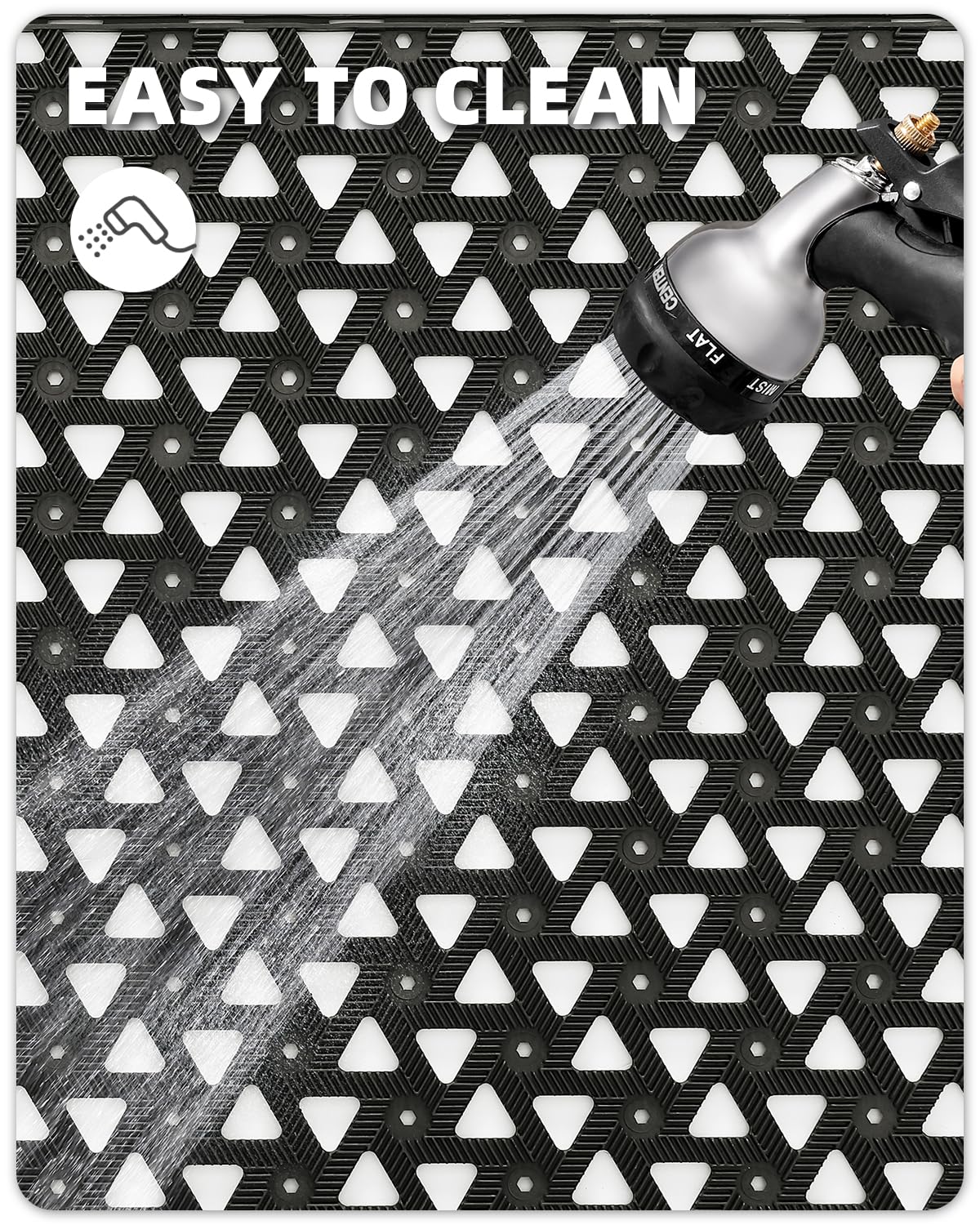 Color&Geometry door mat in a home entryway