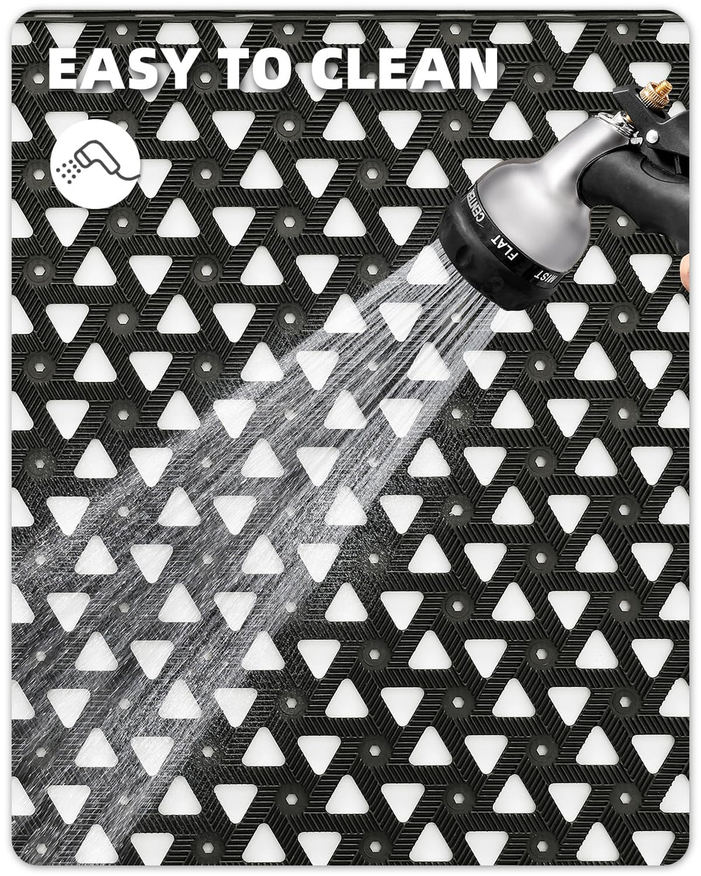 Color&Geometry door mat in a home entryway