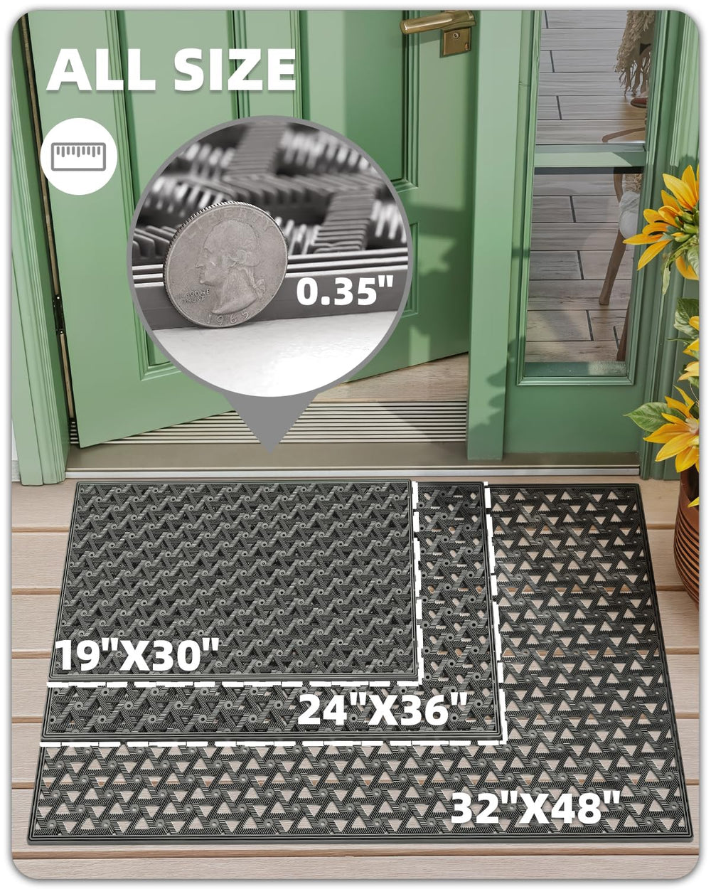 Color&Geometry door mat showing deep grooves and rubber border