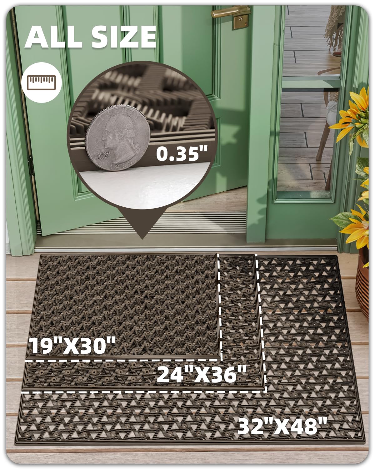 Color&Geometry door mat showing deep grooves for dirt capture